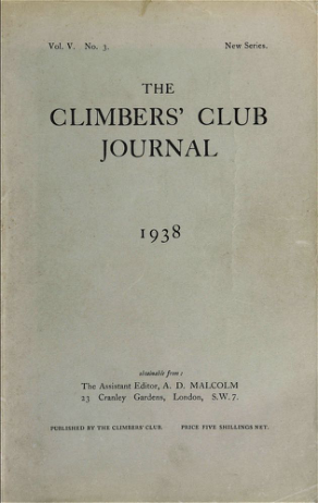 Climbers' Club 1938 Journal cover